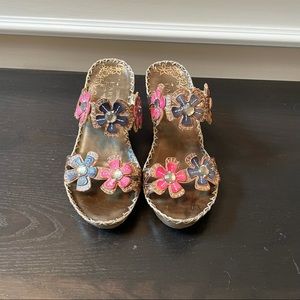 L'Artiste by Spring Step Women's Deandrea Red Leather Sandal